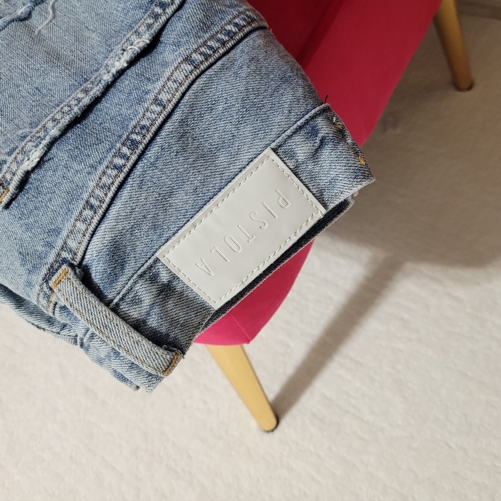 PISTOLA Blue High Rise Distressed Jeans - Picture 7 of 15